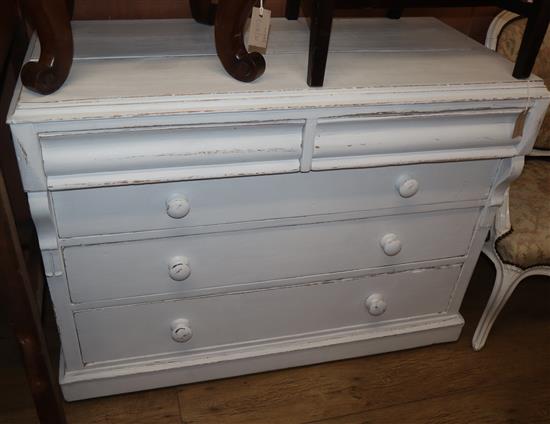 A Victorian later painted chest of drawers W.117cm